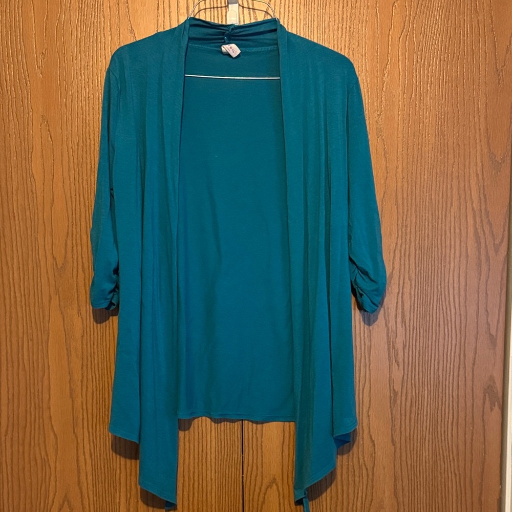 Soybu Turquoise Open-Front Cardigan